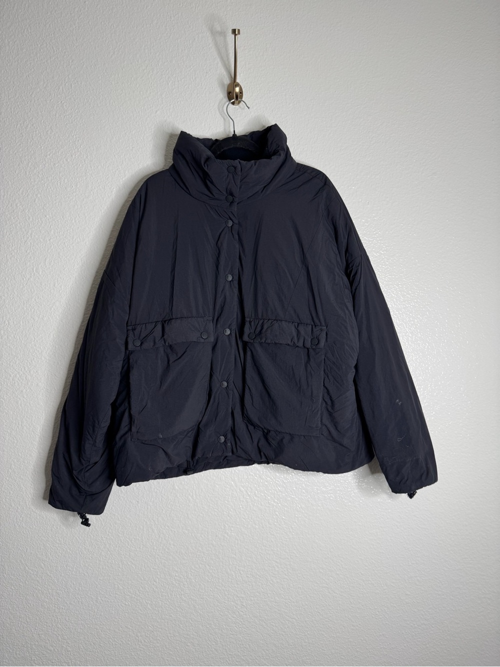 Free People FP Movement Duvet Bomber Puffer Jacket Black Size Large - Picture 2 of 7